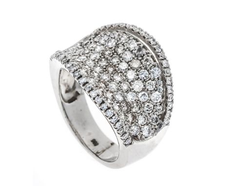 Brillant-Ring WG 585/000 mit Brillanten und Achtkantdiamanten, zus. ca. 2,50 ct FeinesWeiß-l.get.Weiß (G-J)/VVS-SI, RG 55, 11