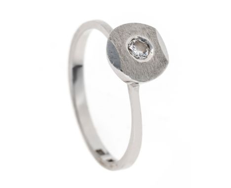 Brillant-Ring WG 585/000 mit einem Brillanten 0,10 ct TW/VVS-VS, RG 55, 2,3 g