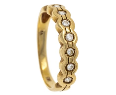 Memory-Ring GG 585/000 mit 7 Brillanten, zus. 0,18 ct W/SI, RG 51, 2,4 g
