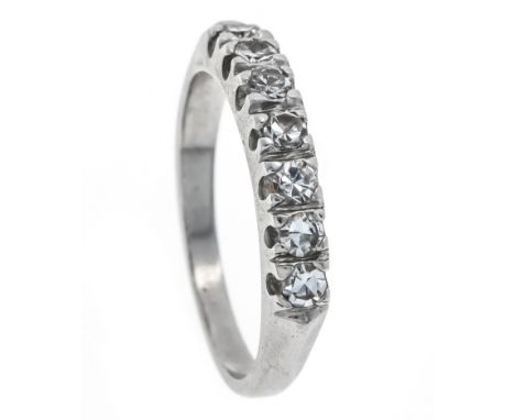 Diamant-Ring Platin 880/000 ungest., gepr., mit 7 Achtkantdiamanten, zus. 0,40 ct W/VS-SI, RG 53, 4,5 g
