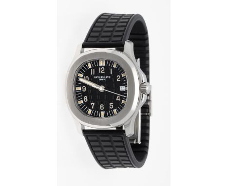 Patek Philippe Aquanaut,  Ref. 5064 Stahl, aus 2001, Kautschukband, Quarzwerk E23SC läuft, Gehäuse poliert und satiniert, sch