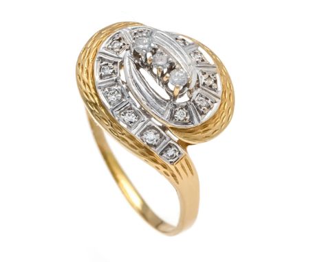Brillant-Ring GG/WG 585/000 mit 17 Brillanten, zus. 0,26 ct W/VS-SI, RG 70, 6,5 g