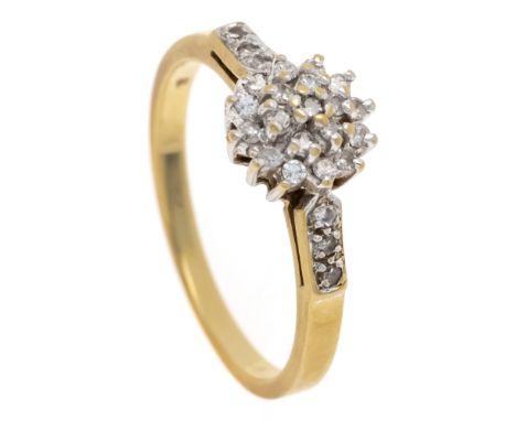 Diamant-Ring GG/WG 585/000 mit 25 Achtkant-Diamanten, zus. 0,18 ct W/SI, RG 56, 3,2 g
