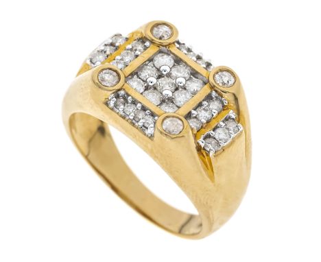 Brillant-Ring GG 585/000 mit Brillanten, zus. 1,00 ct (punziert) W/PI, RG 59, 10,0 g