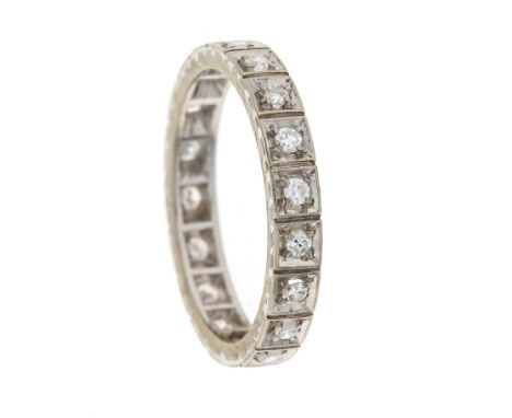 Memory-Ring WG 585/000 mit 18 Brillanten, zus. 1,0 ct TW-W/VVS-VS, RG 54, 4,35 g