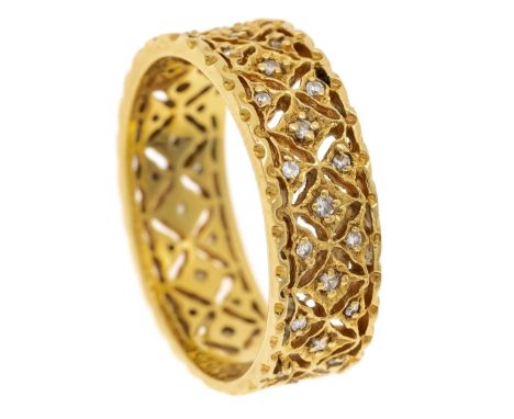 Brillant-Ring GG 750/000 mit 37 Brillanten, zus. 0,21 ct l.get.W/SI-PI, RG 61, 6,2 g