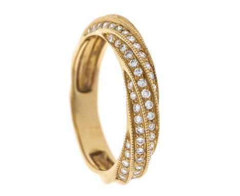 Brillant-Ring GG 585/000 mit 49 Brillanten, zus. 0,34 ct W/VS-SI, RG 56, 3,9 g