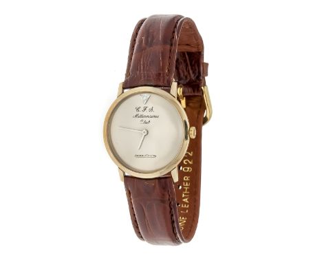 Jaeger leCoultre Herrenuhr, C.F.S. Millionäres Club, Mod. 209-818 New York in 10k Gold, Handaufzug Kal. 818/1CW, Uhr läuft, v