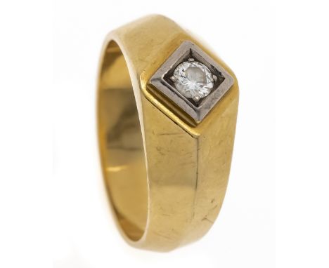 Herren-Brillant-Ring GG/WG 750/000 mit einem Brillanten 0,25 ct W/VS, RG 65, 15,0 g