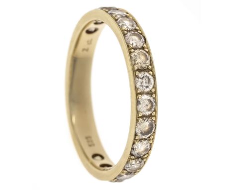 Memory-Ring GG 585/000 mit 16 Brillanten, zus. 2 ct (punziert) get./PI1-2, RG 64, 4,2 g