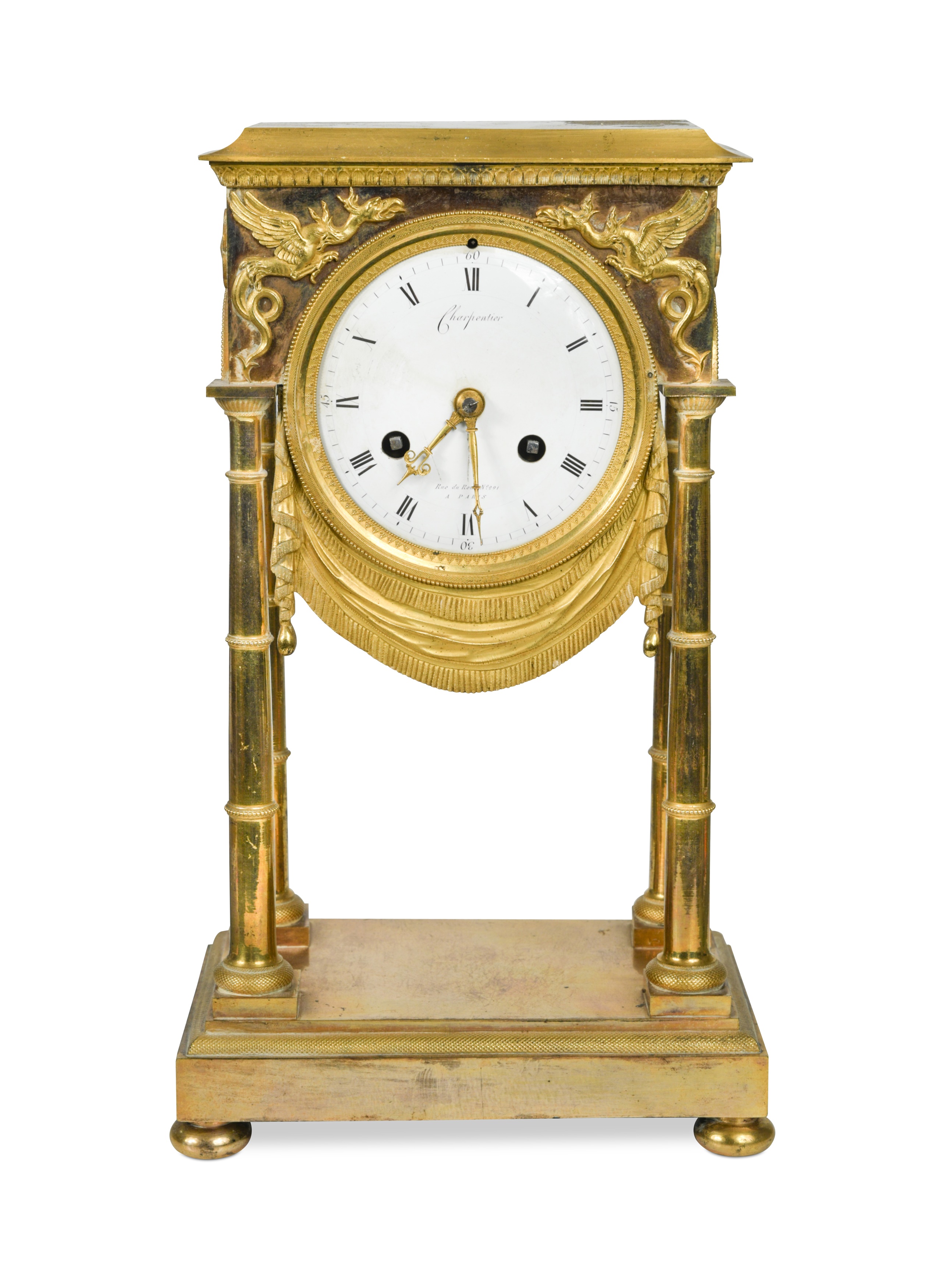A French Empire ormolu and gilt metal mantel clock, in Cheffins Fine Art