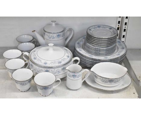 NORITAKE; a part tea and dinner service comprising teapot, six tea cups, milk jug, tureen, six saucers, six side plates, seve