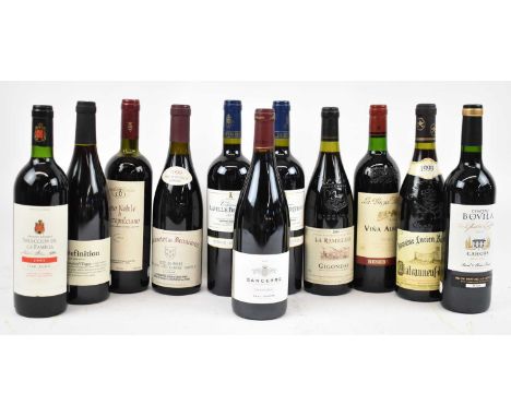 RED WINE; eleven bottles, to include two bottles of Château Laville Bertrou, 2015, 15%, 750ml, a bottle of Château Bovila, 20