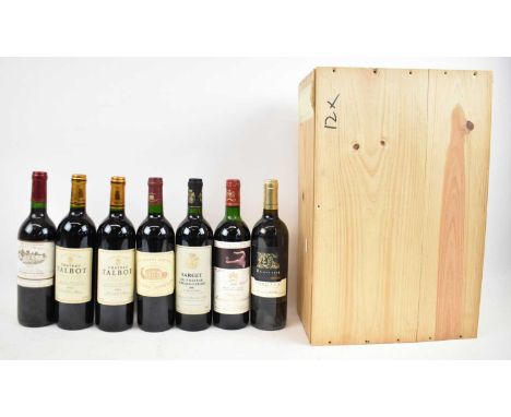 RED WINE; seven bottles, to include Château Talbot, 1995, 12.8%, 750ml, Sarget de Château Gruaud-Larose, 1996, 12.5%, 75cl, a