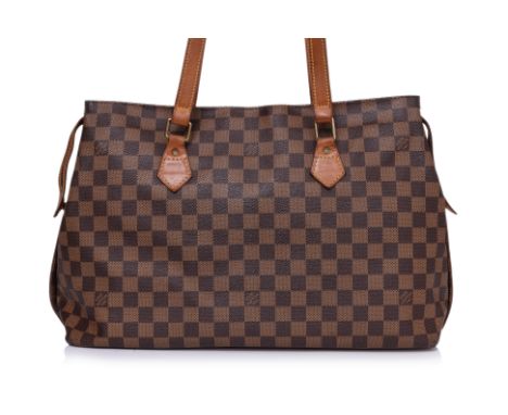 A LOUIS VUITTON DAMIER COLUMBINE CENTENAIRE EDITION 1896-1996 Damier Ebene canvas with dual flat shoulder straps, side zipper