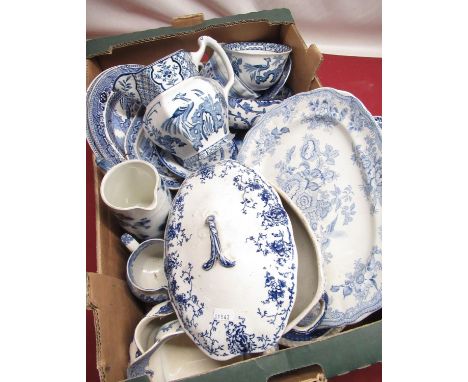 Various blue and white ceramics including Wood &amp; Sons, Royal Doulton, Copeland Spode, etc 