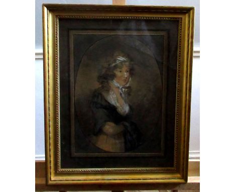 Beal House Collection - Matilda Fielding (C19th); Portrait of Lady Charlotte Legge, pencil and watercolour heightened with wh