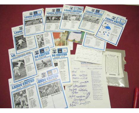 Collection of Leeds United FC home football programmes, mostly 1971-72, 1972-73 seasons, Leeds United FA Cup Wembley 1973 sca