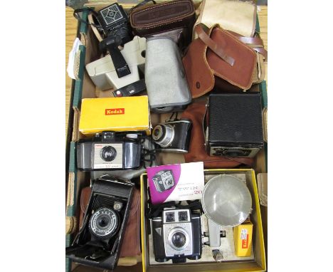 Nineteen Brownie Twin 20 camera, complete with original box, flash gun and instructions, Rex folding pocket camera, Brownie "