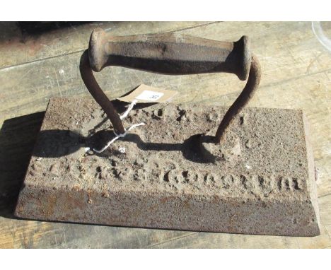 Vintage Burrows &amp; Watts cast iron billiard table baize iron, W26cm D13cm H16cm 