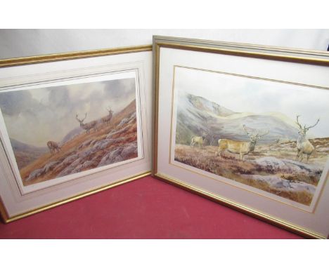 Brian Rawling (British C20th); Highland Stags in a landscape. Ltd.ed colour print 92/300, signed in pencil, a similar print 9