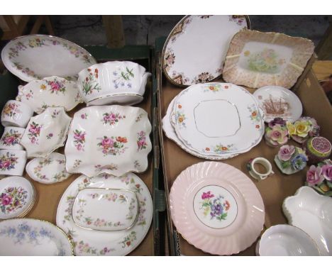 Collection of various ceramics incl. Victorian wash bowl, three Royal Worcester coasters and two toothpick holders, Derby Pos