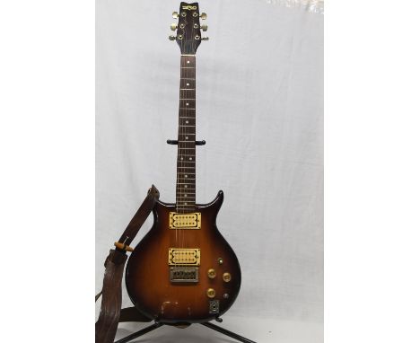 Washburne Raven six string electric guitar with full body with Tabaco sunburst finish, late 70s early 80s in used condition w