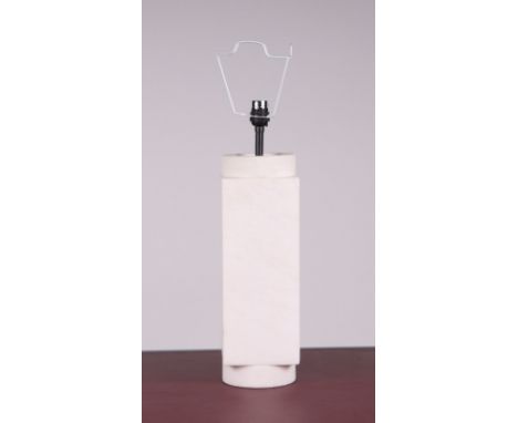 A modern white marble table lamp, 36cms high excluding fittings.Condition ReportThe alabaster has some nibbling to the corner