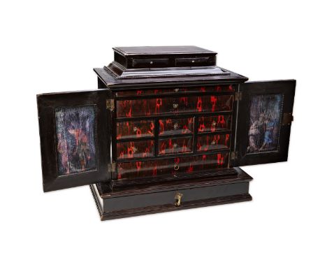 BAROQUE CABINET OF THE HAMMER FAMILY | Flanders (17th century) | 17th century |&nbsp;wood, drawers, inner sides of doors pain