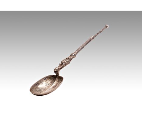 EDWARD VII SILVER CORONATION SPOON | Cornelius Saunders &amp; Francis Shepard (Chester, England) (1905) | 1905 | silver, engr