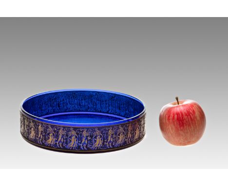 BOWL | Moser, Karlovy Vary, Carlsbad (Czech / Bohemian 1920s) | 1920s | cobalt glass decorated with oroplasty | 20.5 x 5 cm (