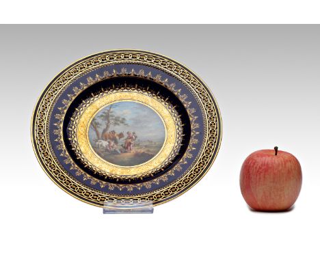 PLATE WITH A PASTORAL SCENE | Meissen (Germany / German 19th century) | 19th century | porcelain glazed, painted, decorated w