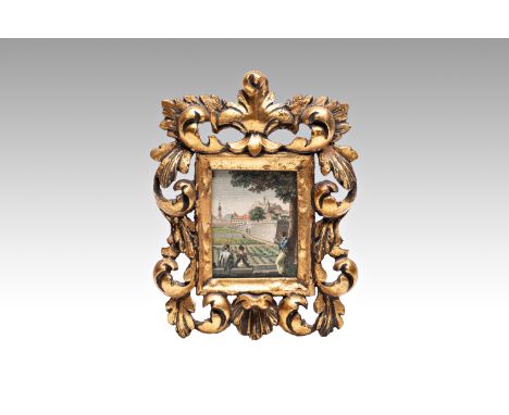 ROCOCO FRAME | Central Europe (end of the 18th century) | end of the 18th century | Wood cut, gilded. A colored engraving fro