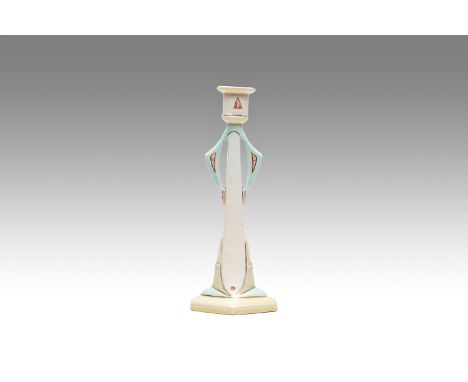 CANDLESTICK | Royal Dux (Czech / Bohemian first quarter of the 20th century) | first quarter of the 20th century | colored gl