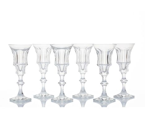 6 "DIPLOMAT" CHAMPAGNE GLASSES | Moser, Karlovy Vary, Carlsbad (Czech / Bohemian 2nd half of the 20th century) | 2nd half of 