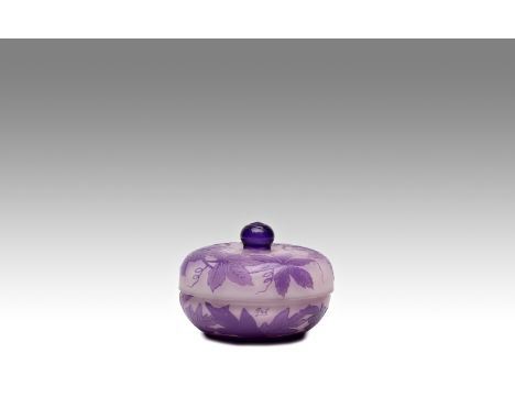 ART NOUVEAU JAR | Antonin Ruckl (Czech / Bohemian 1871 - 1938) | around 1910 | clear glass covered with white opaque, layered