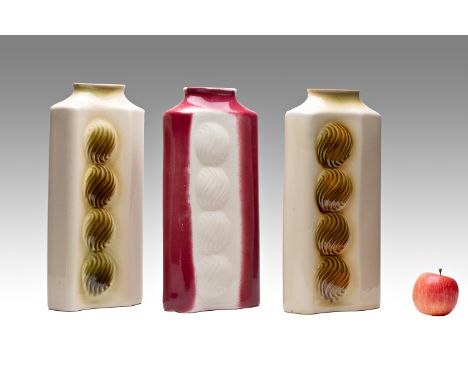 BUNDLE OF 3 VASES | Ditmar-Urbach, Znojmo (Czech / Bohemian 1970s) | 1970s | colored glazed ceramics | 17 x 6 x 37 cm (width 