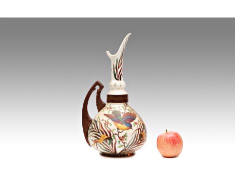 ART NOUVEAU CARAFE | Ludwig Wessel (Austria / Austrian 1879 - 1922) | around 1900 | glazed, painted faience | 35 cm | marked: