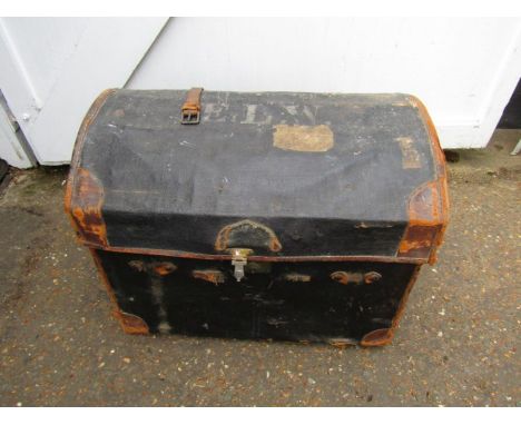 Vintage R. Clamp &amp; Son domed top trunk H61cm W80cm D58cm approx