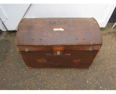 Vintage Martin Walter domed top trunk H59cm W85cm D51cm approx