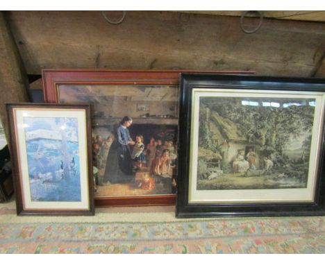 'The happy cottagers' print and 2 others