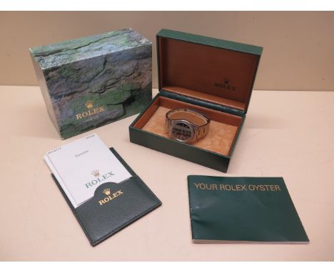A stainless steel 2005 Rolex Oyster Perpetual Air-King precision bracelet wristwatch, 34mm case, black dial, model 14010M, se