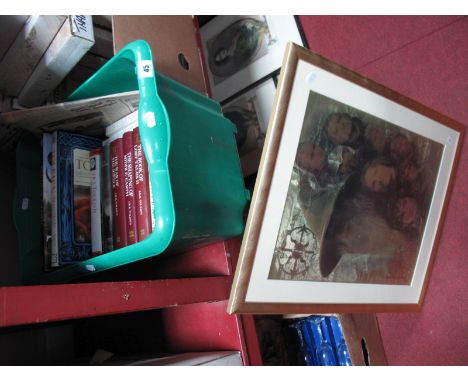 A Collection of J.R.R. Tolkein Books, others relating to the author (16); together with a framed montage from 'The Lord of th