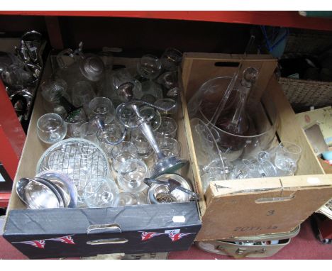 A Krosno Glass Punch Bowl, with associated cups, ladle, together with tankard, rose bowl, rummers, and other glassware, plate