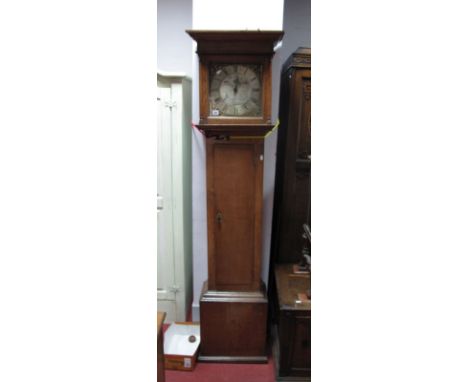 An Early XVIII Century Thirty-Hour Longcase Clock, by Adam Cleak, Bridport, the engraved silvered dial with Roman numerals an