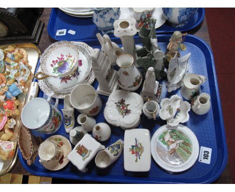 Arcadian, Alexandra, Carlton and Other Crested China, bisque figures, other ceramics:- One Tray
