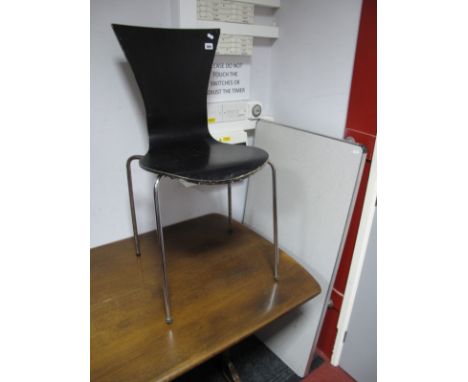 A 1960's Bentwood and Chrome Single Chair, a later folding table. (2)