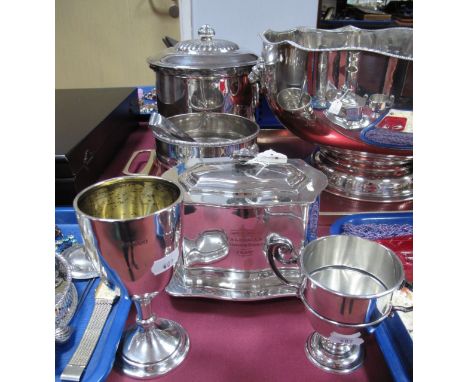 A Hallmarked Silver Trophy Cup, "Carrickfergus Regatta Won by "Talisman" 1921"; a Chester hallmarked sliver twin handled trop