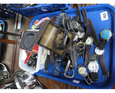 A Mixed Lot of Assorted Ladies and Gent's Wristwatches, including Timex, MuDu, Sekonda, Pulsar, etc:- One Tray