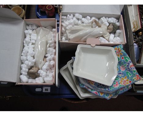 Two Nao (Boxed) Figurines, Villeroy & Boch trinkets, etc:- One Tray